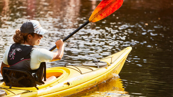 Woman kayaking