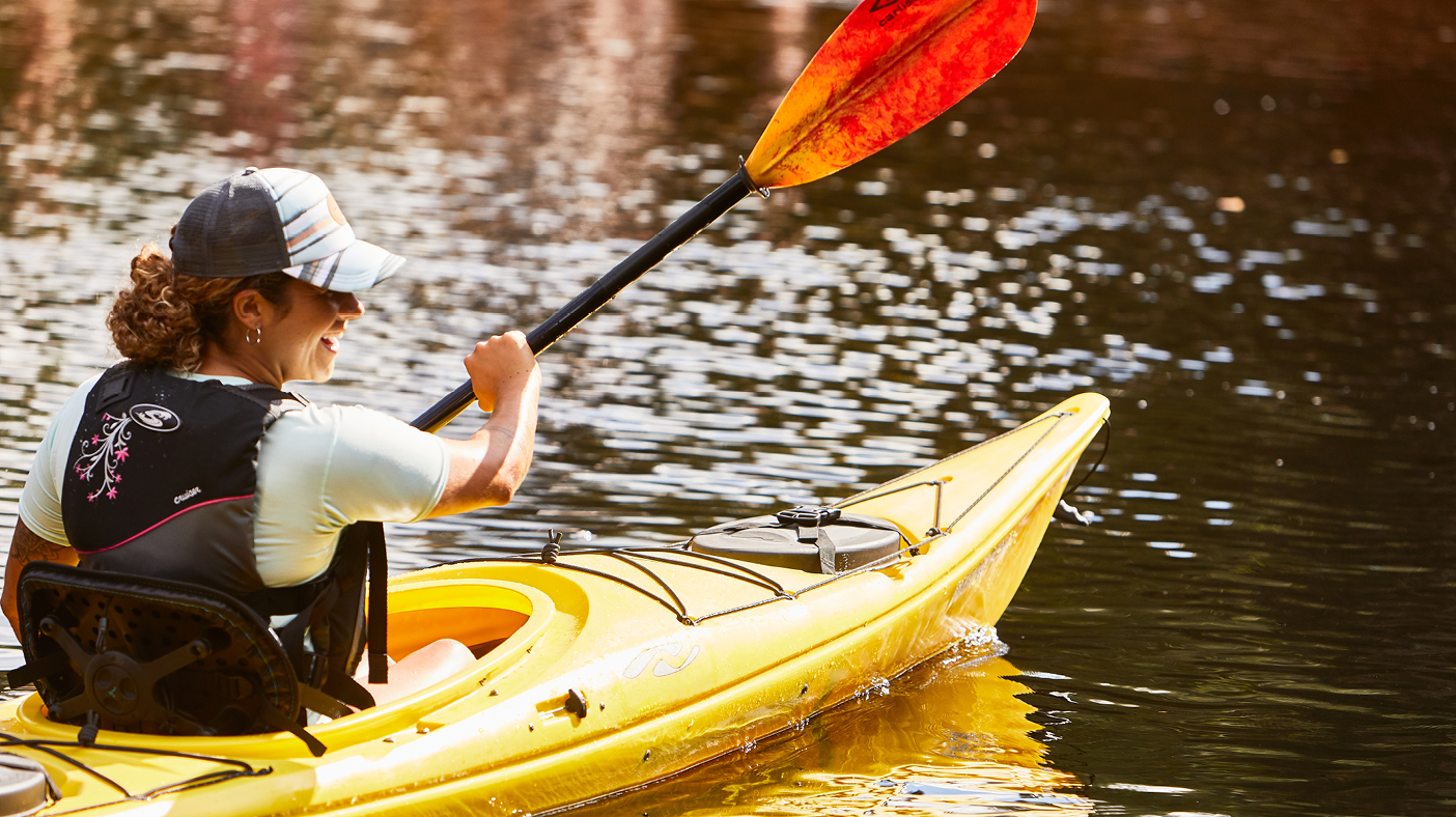 Woman kayaking